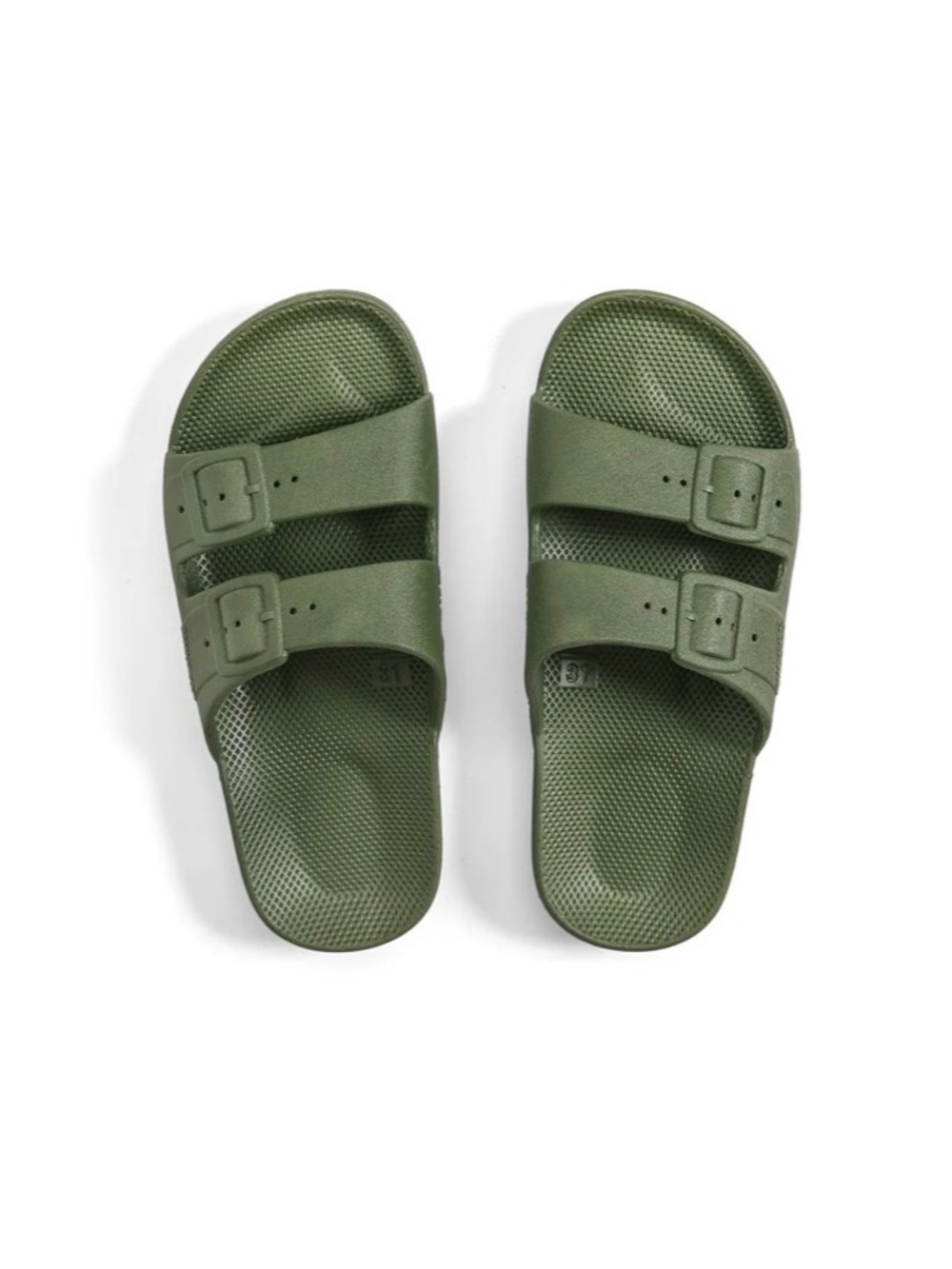 Freedom Moses Kids Olive Double-Buckle Slide Sandals size 9/10 toddler 26/27 eu